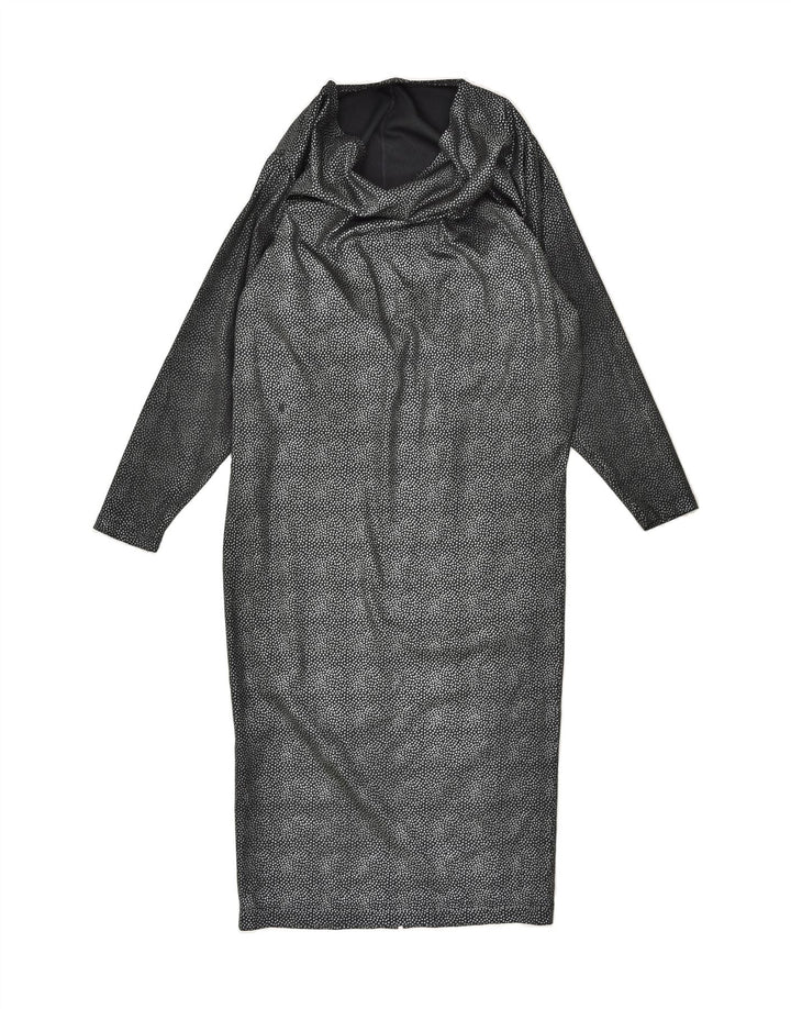 VINTAGE Womens Shift Dress IT 42 Medium Black Spotted Polyester | Vintage Vintage | Thrift | Second-Hand Vintage | Used Clothing | Messina Hembry 