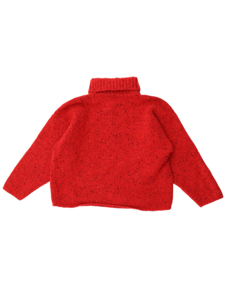 Maglione maglione da donna a collo alto Rossan UK 14 grande rosso screziato