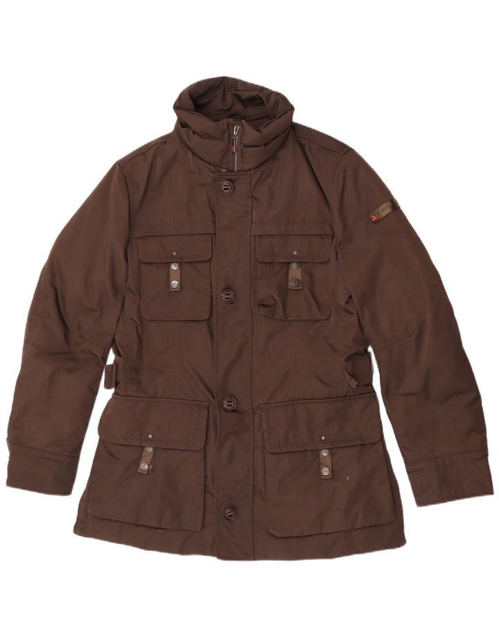 PEUTEREY Giacca parka da uomo UK 38 Poliestere marrone medio