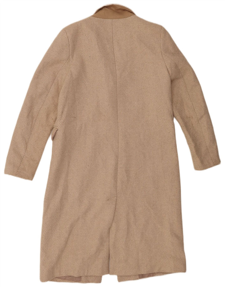 Cappotto da donna Marks & Spencer UK 12 Poliestere a spina di pesce beige medio