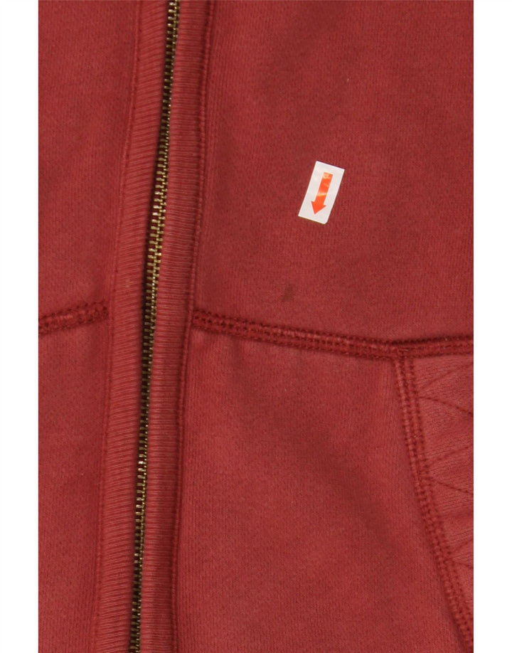 FAT FACE Maglione con cappuccio e zip da uomo piccolo bordeaux