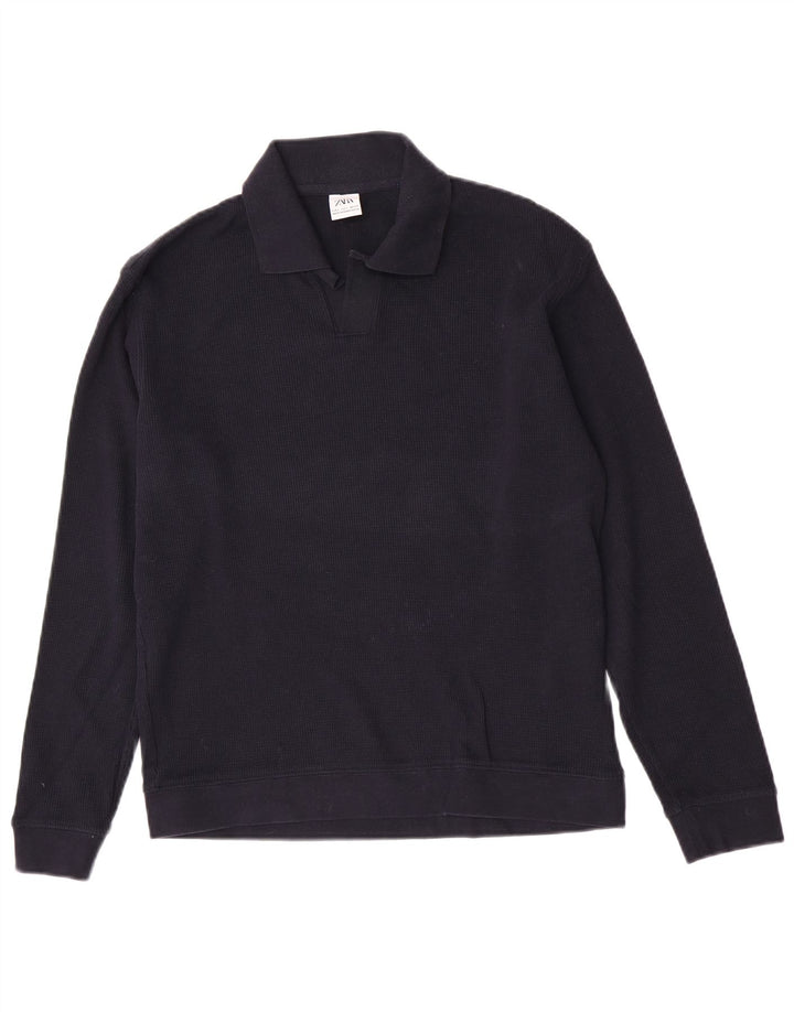 Maglione Zara da uomo con collo alto piccolo blu navy