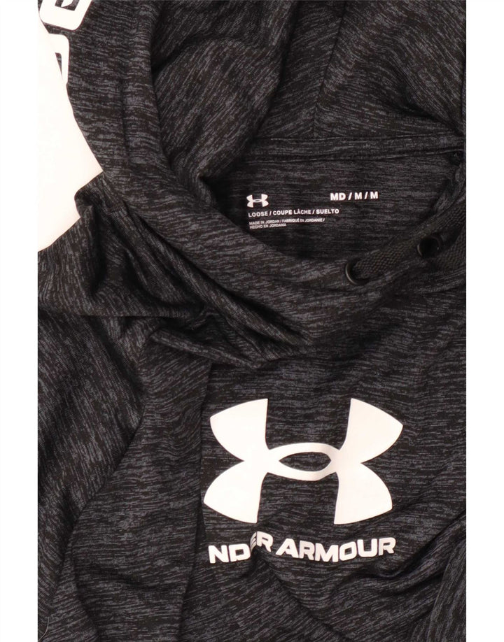 Maglietta grafica da uomo Under Armour a maniche lunghe grigio medio screziato