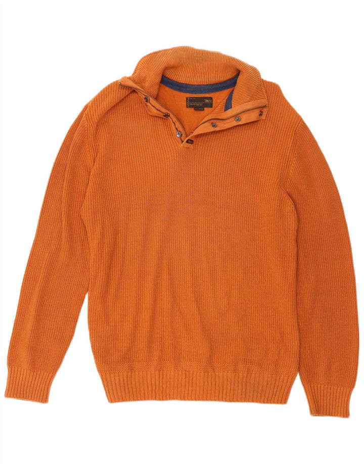 Maglione da uomo con collo con zip Marlboro Classics 2XL cotone arancione