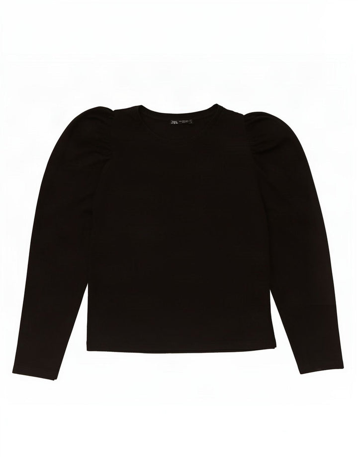 Top Zara da donna a maniche lunghe UK 14 grande nero