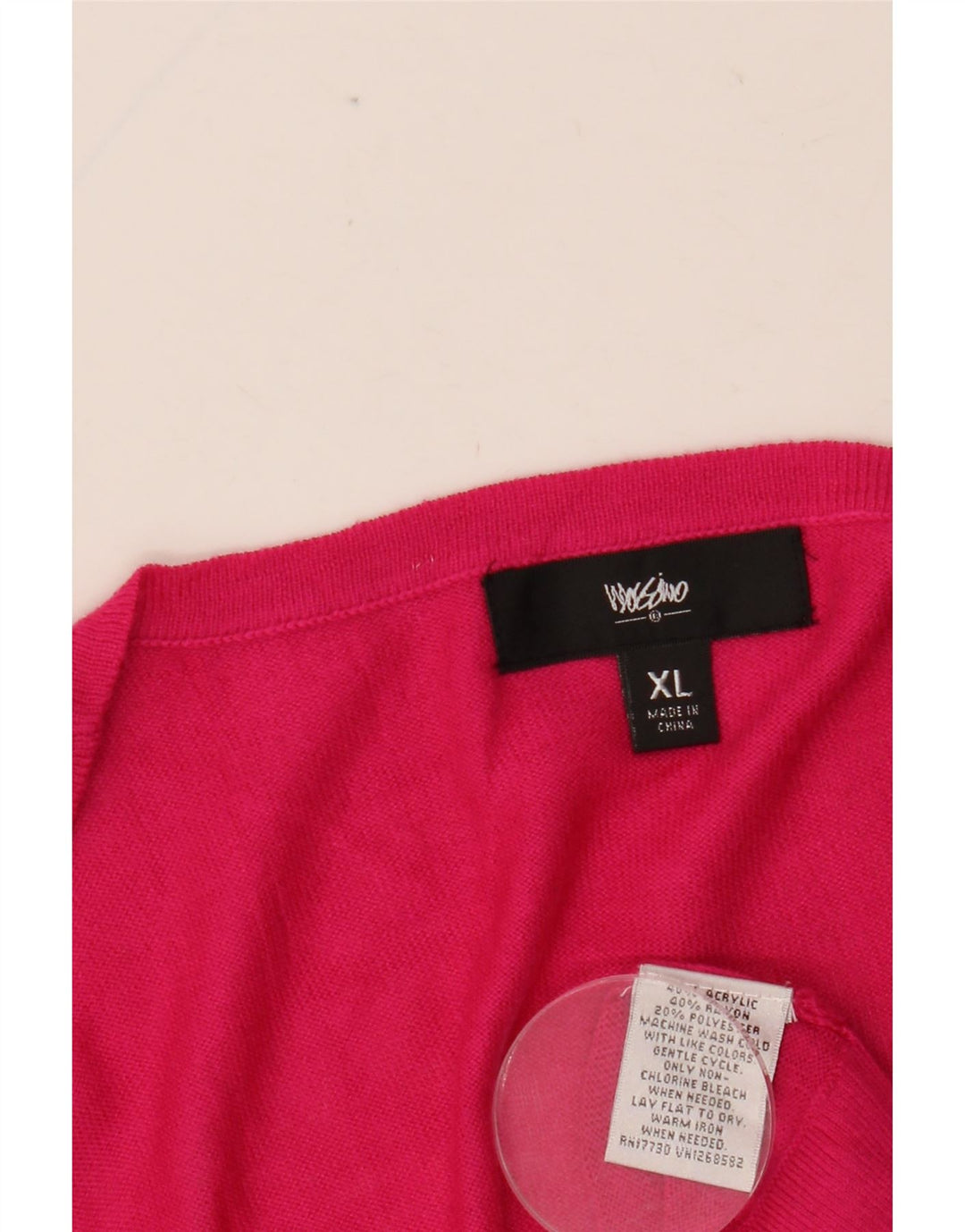 MOSSIMO Maglione cardigan con maniche a 3/4 da donna UK 18 XL Acrilico rosa