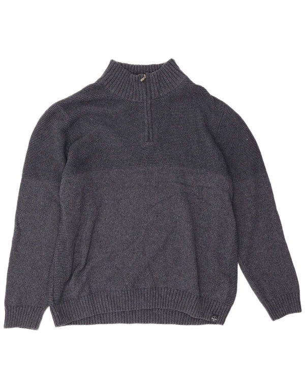 Maglione maglione con collo con zip da uomo Weird Fish 2XL poliestere blu navy
