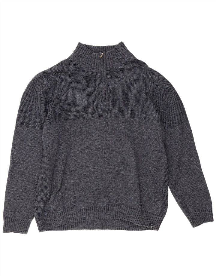 Maglione maglione con collo con zip da uomo Weird Fish 2XL poliestere blu navy