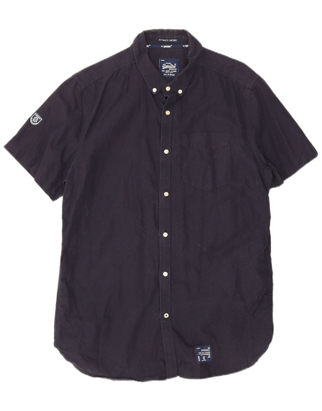 Camicia a maniche corte da uomo Superdry XL in cotone blu navy