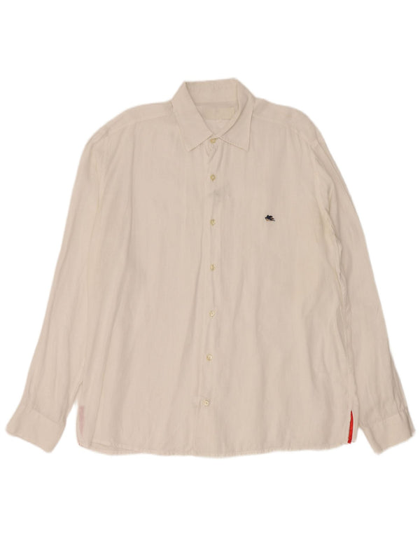 Camicia Etro Uomo 2XL Lino Bianco