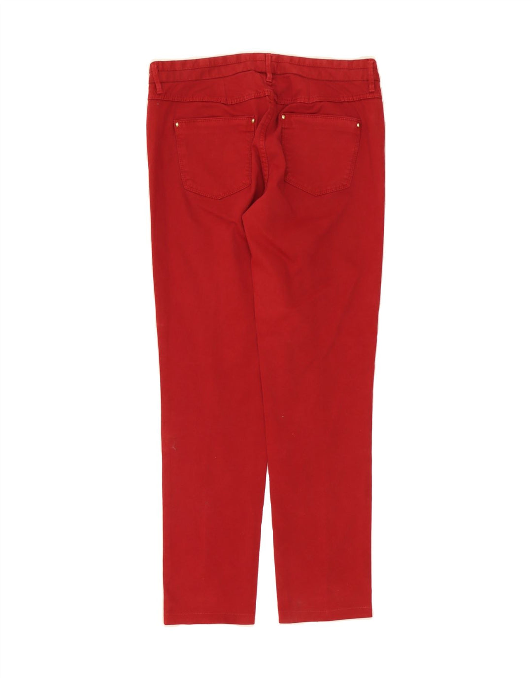 MASSIMO DUTTI Womens Slim Casual Trousers W28 L27 Red Cotton Vintage Massimo Dutti and Second-Hand Massimo Dutti from Messina Hembry 