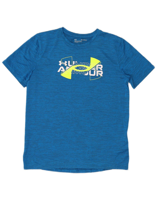Maglietta grafica da ragazzo Under Armour Top 13-14 anni XL Gessato blu