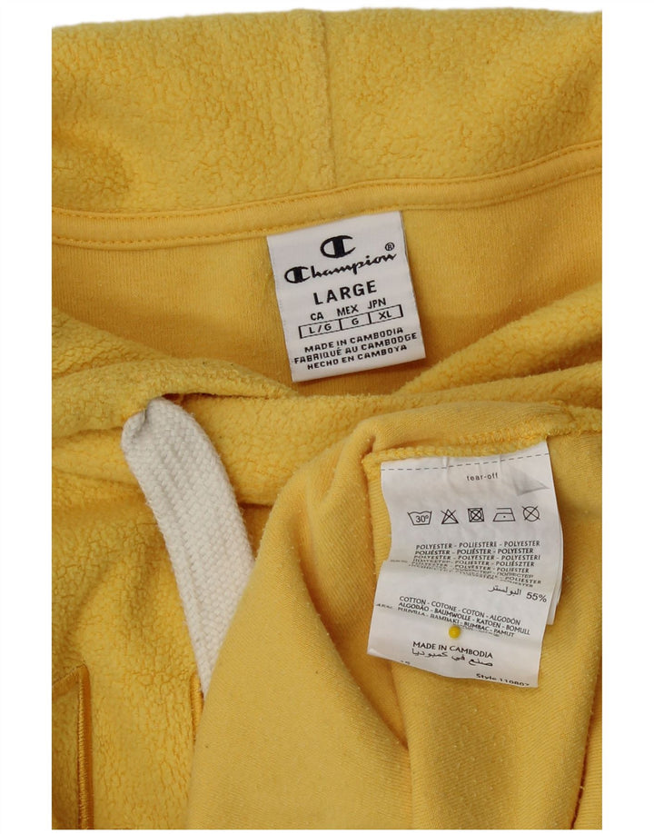 Maglione con cappuccio grafico in pile da uomo Champion grande poliestere giallo