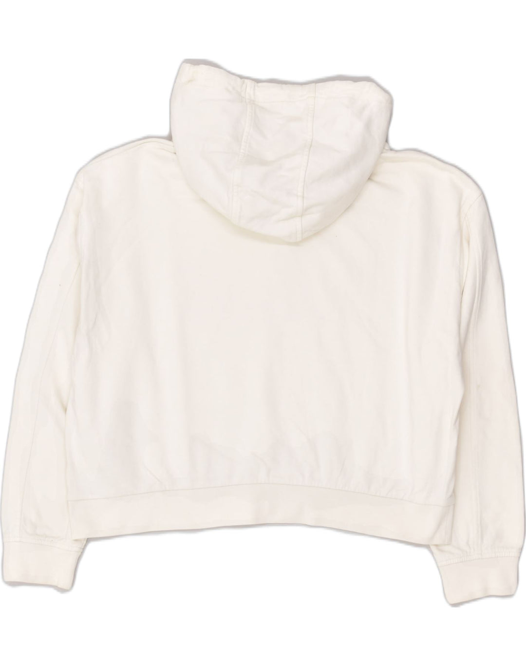 VANS Womens Oversized Crop Hoodie Jumper UK 16 Large White Cotton | Vintage Vans | Thrift | Second-Hand Vans | Used Clothing | Messina Hembry 