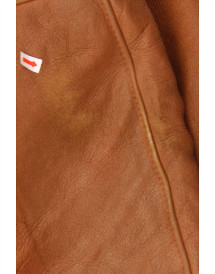 MABRUN Giacca in shearling da uomo UK 36 Piccola pelle marrone