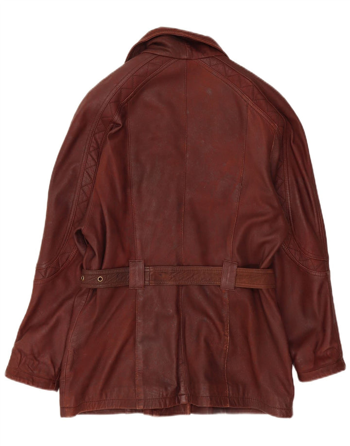 Nuova giacca in pelle oversize veloce da donna C&A EU 34 XS in pelle marrone