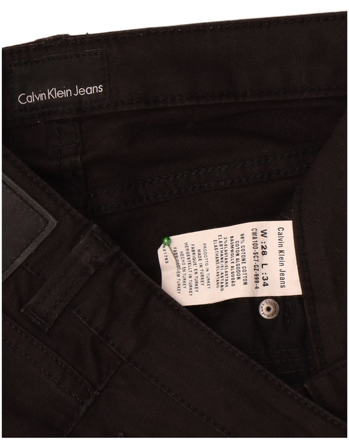 Jeans dritti da donna Calvin Klein W28 L34 cotone nero