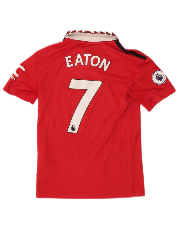 Polo grafica ADIDAS per ragazzi del Manchester United, 7-8 anni, color block rosso