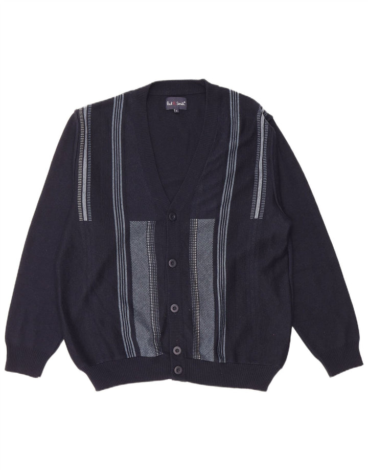 Maglione cardigan da uomo Paul Smith Poliacrilico a righe medie blu navy