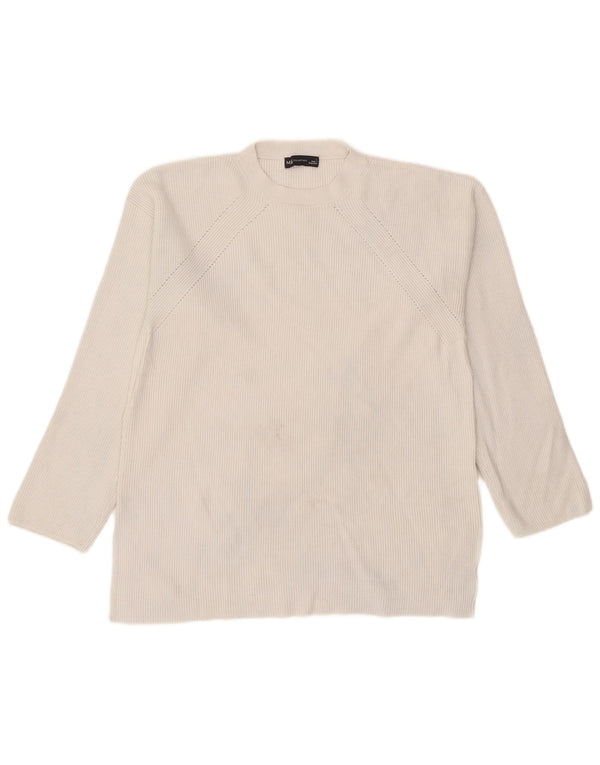 Maglione maglione girocollo da donna Marks & Spencer UK 14 grande bianco sporco