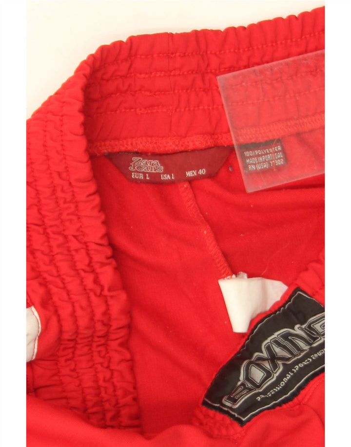 Pantaloni da tuta da uomo Zara Large in poliestere color block rosso
