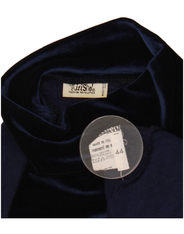 Camicetta trasparente da donna vintage Top IT 44 Lana blu navy medio