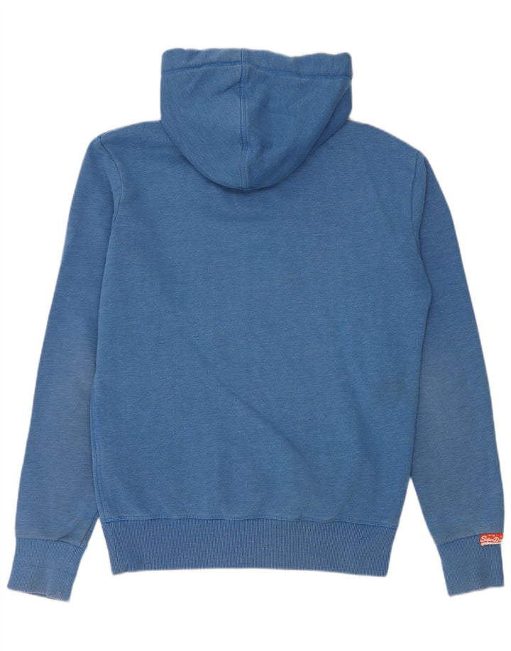 Maglione con cappuccio grafico da uomo Superdry piccolo in cotone blu