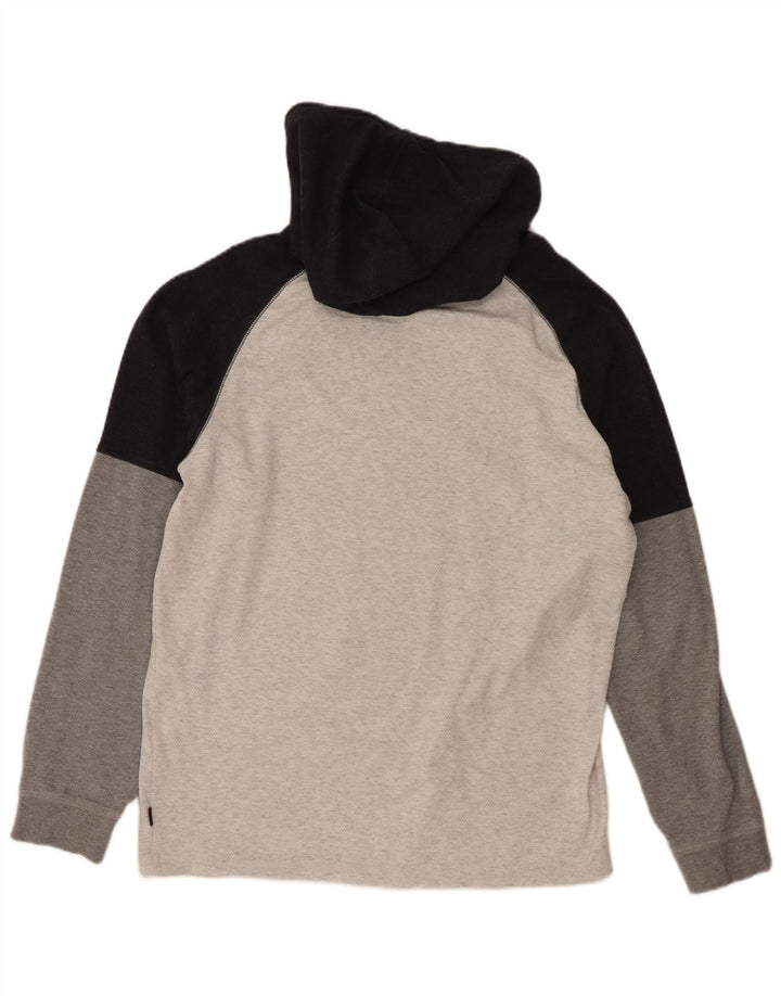 Rip Curl Top da uomo con cappuccio a maniche lunghe in cotone color block grigio medio