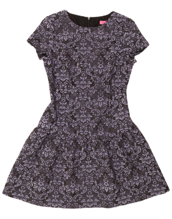 Abito a trapezio da donna Monsoon UK 10 Piccolo poliestere Paisley grigio