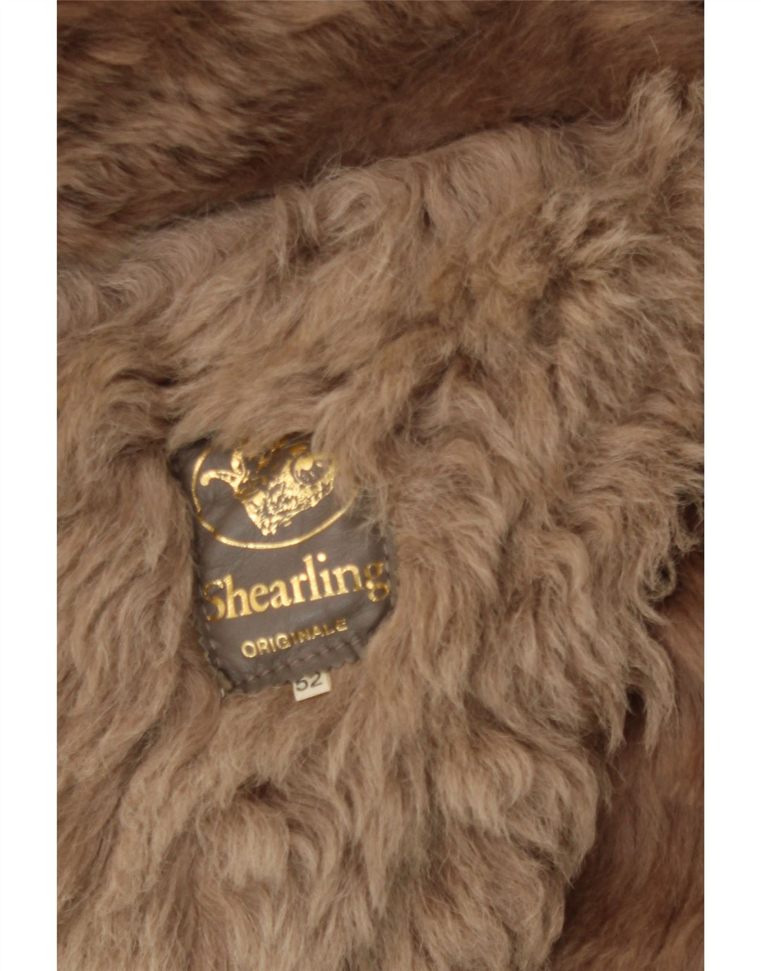 Giacca in shearling vintage da uomo IT 52 XL Shearling marrone