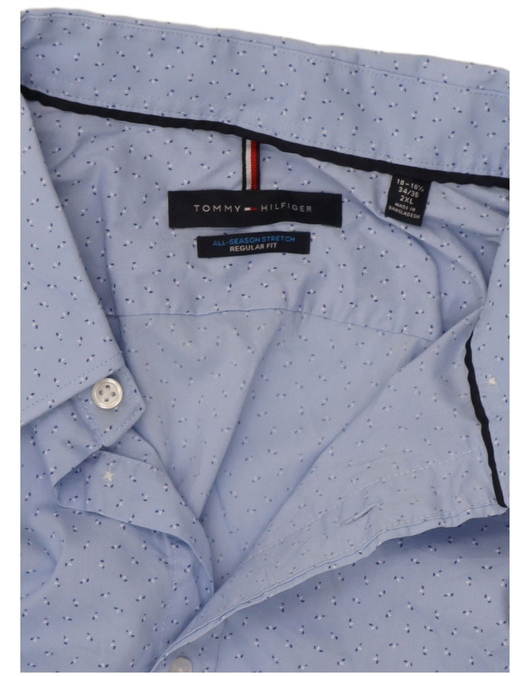 Camicia da uomo vestibilità regolare Tommy Hilfiger taglia 18 1/2 2XL blu maculato