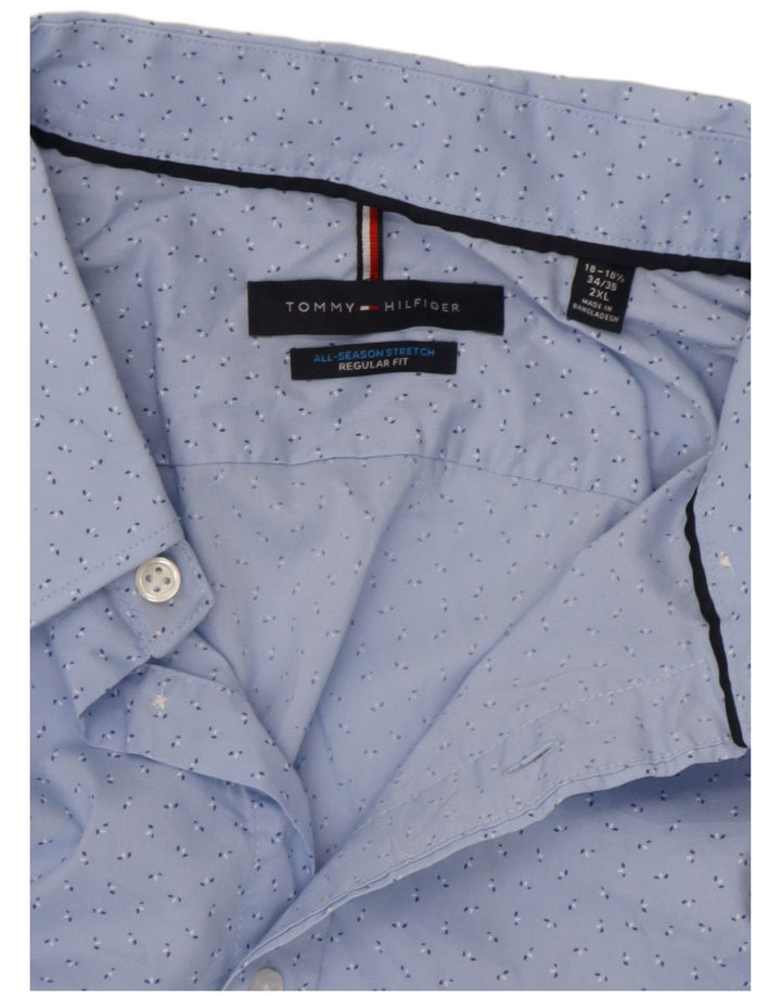 Camicia da uomo vestibilità regolare Tommy Hilfiger taglia 18 1/2 2XL blu maculato