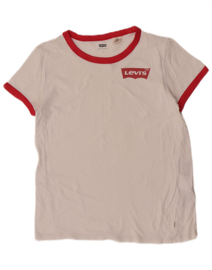 T-shirt da donna Levi's Top UK 10 piccola in cotone bianco