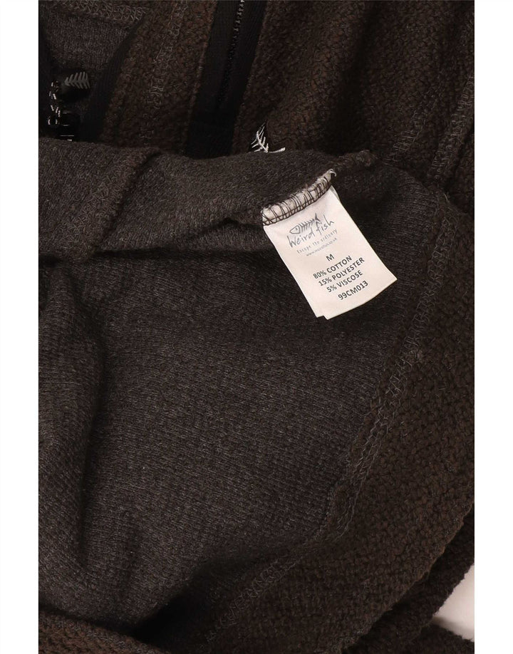 Felpa con collo con zip da uomo Weird Fish, cotone medio kaki