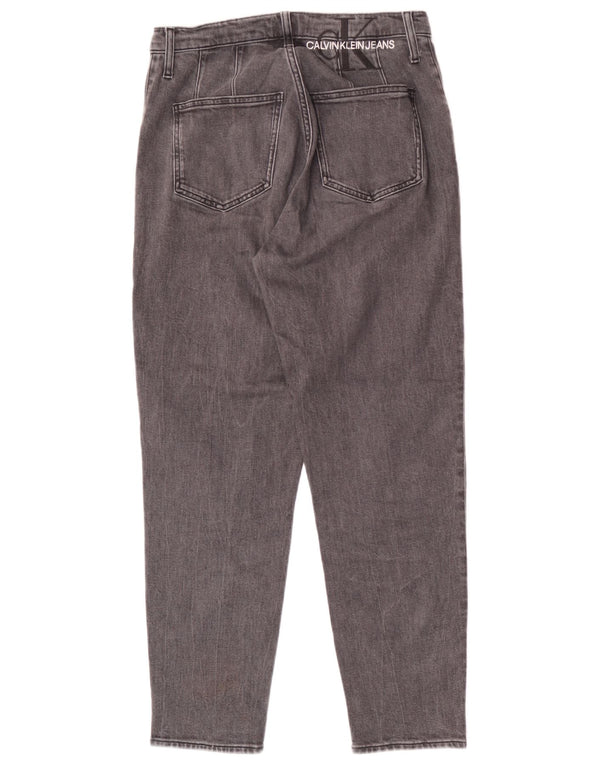 Calvin Klein Womens Graphic Tapered Jeans W29 L28 Grey Cotton