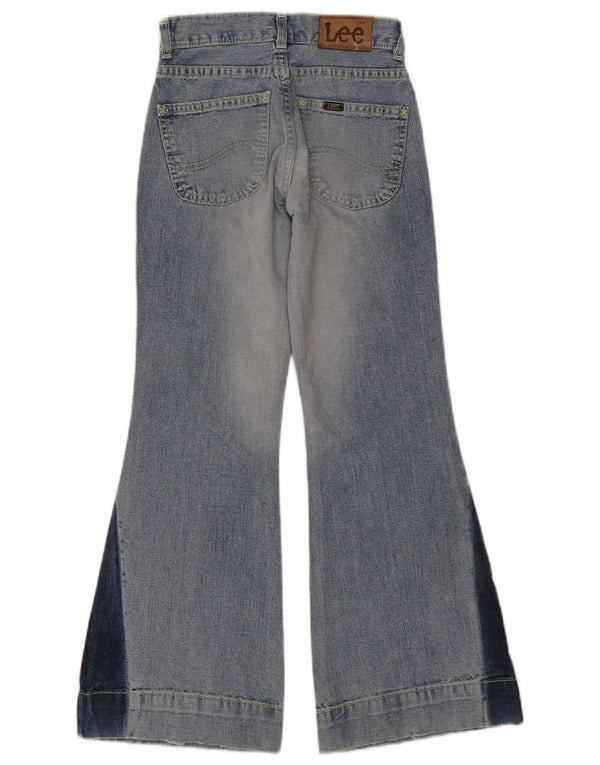 Lee Girls Flared Jeans 10-11 Years W22 L27 Blue Colourblock Cotton