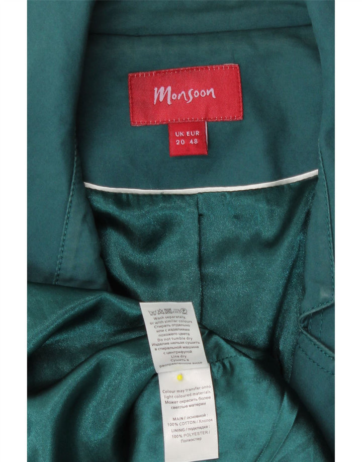 Trench da donna Monsoon UK 20 2XL Cotone verde