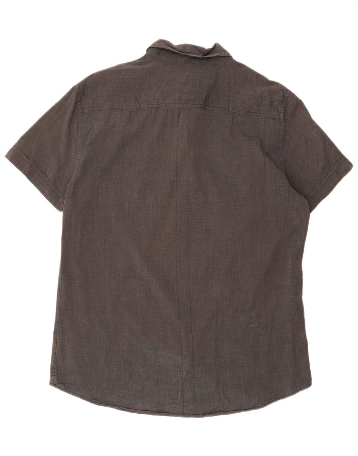 Camicia Guess Uomo Manica Corta Large in Cotone Grigio