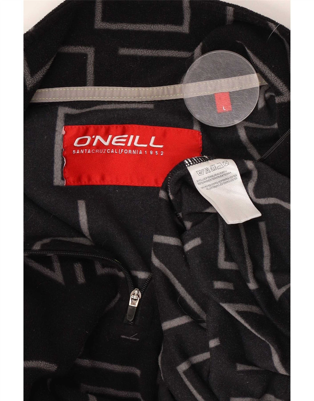 Maglione in pile da uomo con collo con zip grafico O'Neill grande poliestere nero