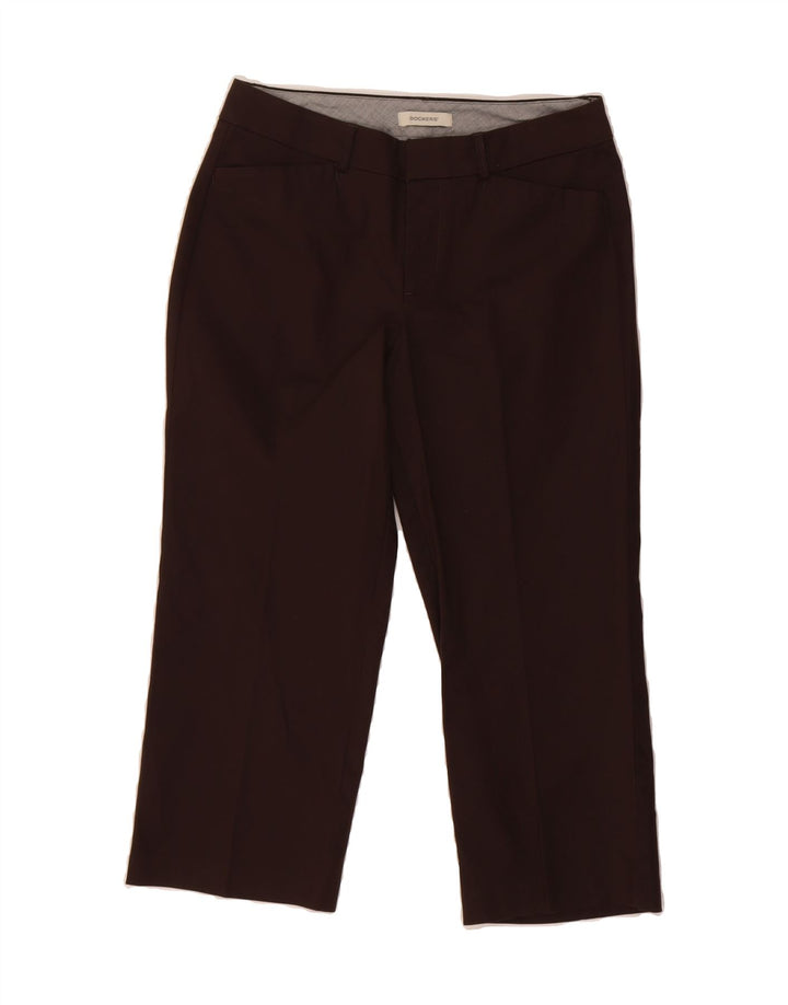 DOCKERS Womens Straight Capri Trousers US 6 Medium W30 L22 Brown Cotton Vintage Dockers and Second-Hand Dockers from Messina Hembry 
