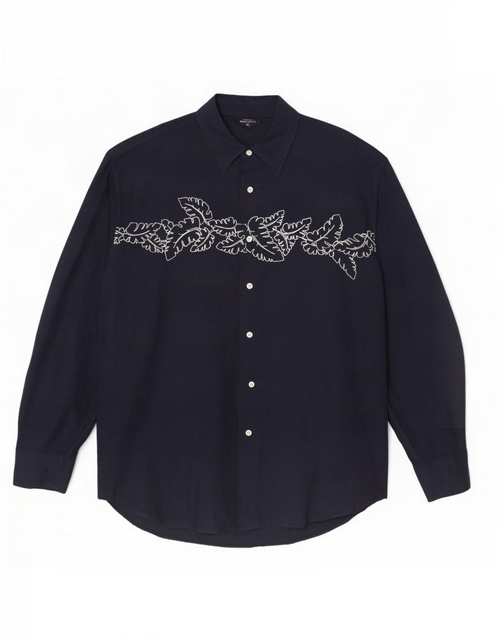 Camicia da uomo Nautica XL Lino floreale blu navy