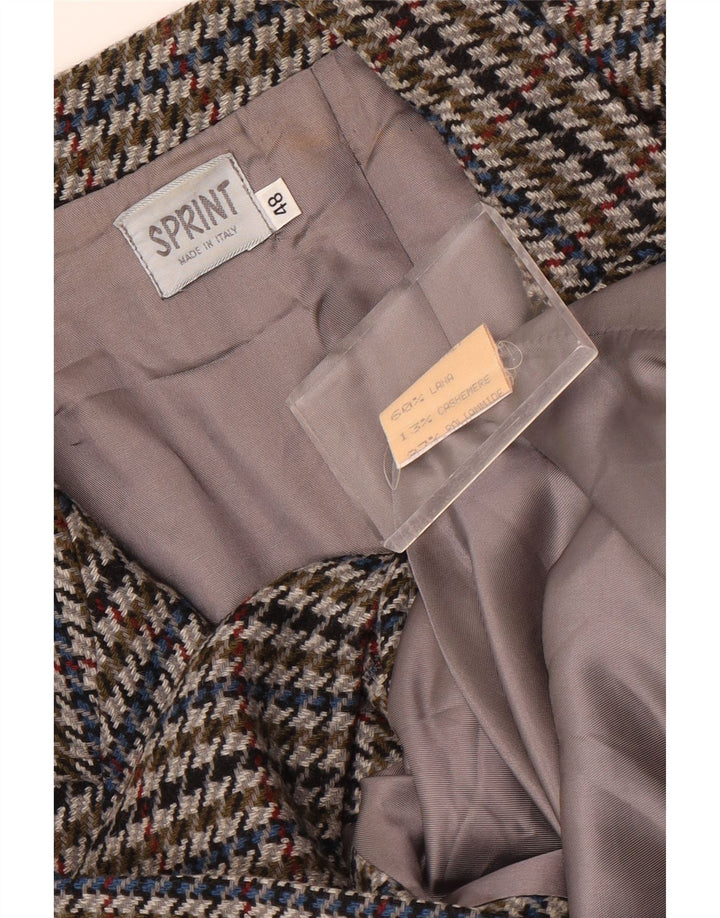 Giacca blazer vintage da donna a 2 bottoni IT 48 XL pied de poule multicolore