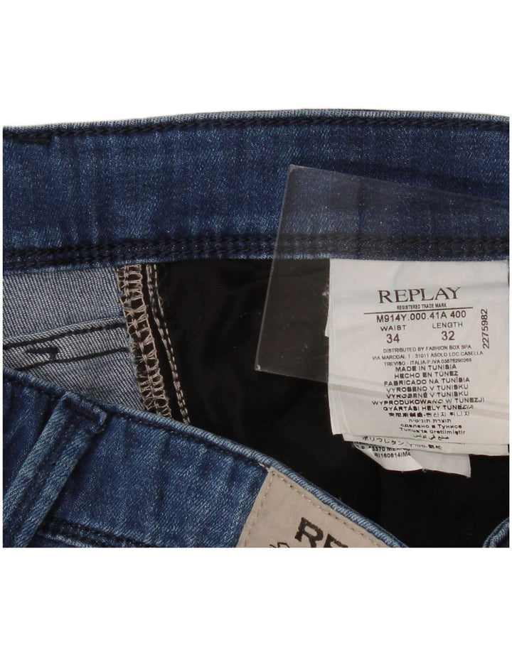 Replay Jeans Anbass Slim da donna W34 L32 in cotone blu