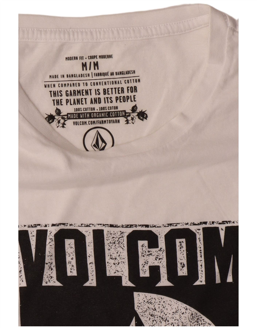 T-shirt grafica da uomo Volcom Modern Fit Top in cotone bianco medio