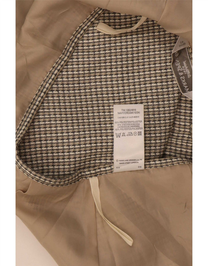 Gonna a tubino da donna Marks & Spencer UK 10 piccola W26 poliestere a quadri grigio