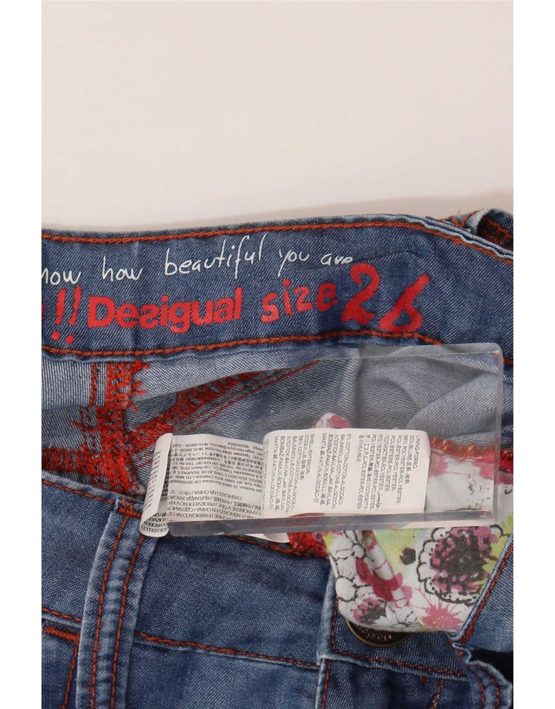 Pantaloni Harem grafici da donna Desigual W26 L20 poliestere floreale blu