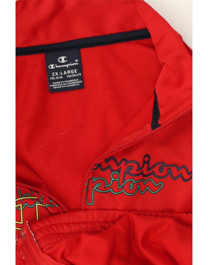 Giacca da tuta grafica Champion da ragazzo 15-16 anni 2XL Rossa