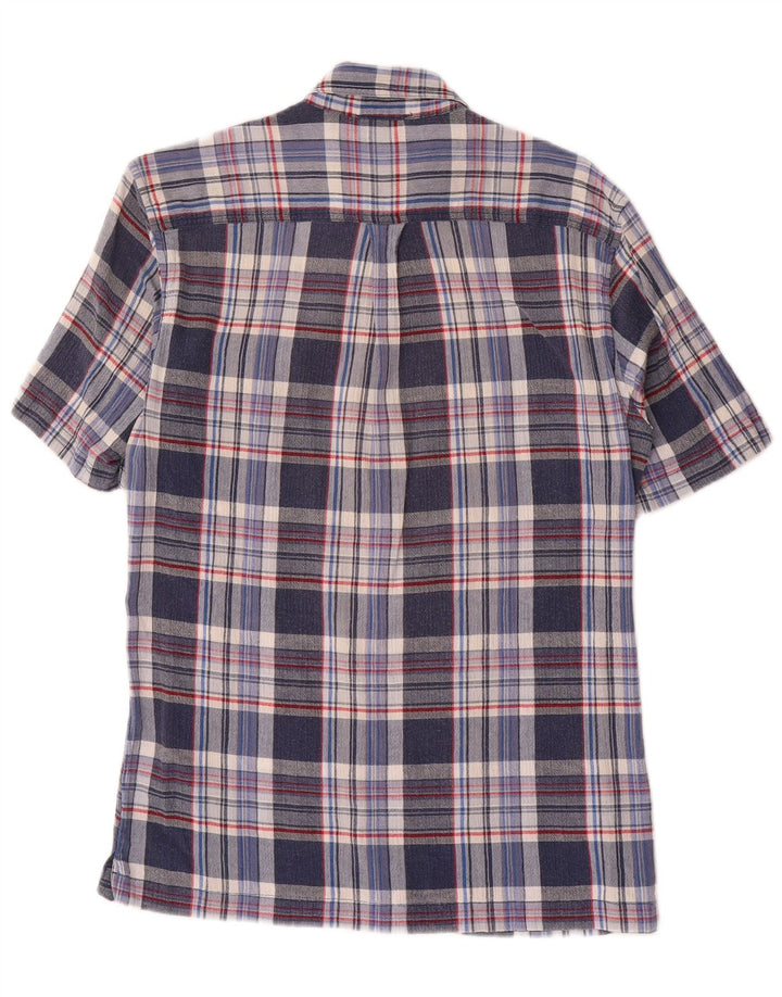 EDDIE BAUER Camicia da uomo a maniche corte vestibilità classica in cotone a quadri blu medio