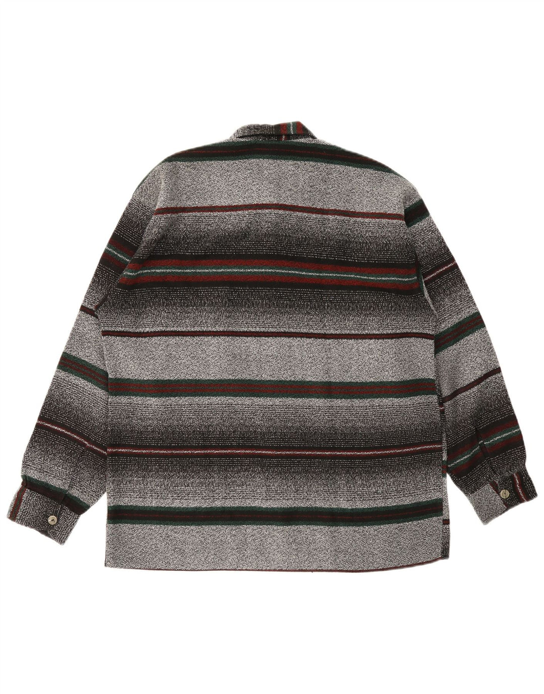 Camicia vintage da uomo in flanella di poliestere a righe grandi grigie