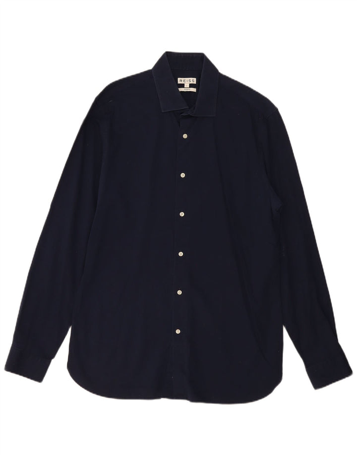 Camicia REISS da uomo slim fit grande in cotone blu navy